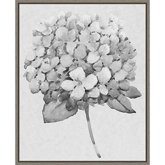 Amanti Art Silvertone Floral II Framed Canvas Wall Art