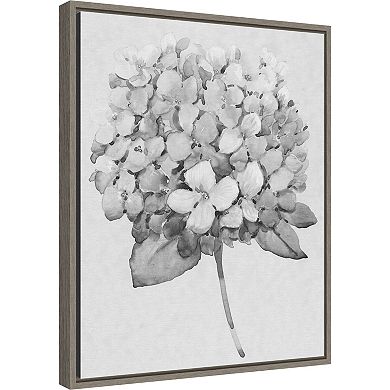 Amanti Art Silvertone Floral II Framed Canvas Wall Art