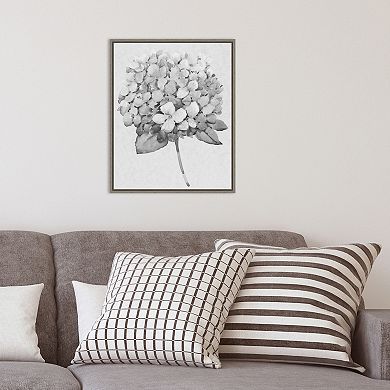 Amanti Art Silvertone Floral II Framed Canvas Wall Art