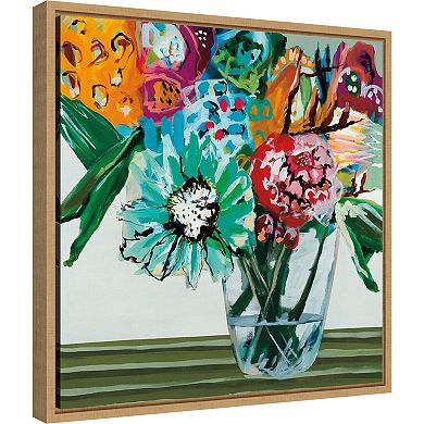 Amanti Art Sherbet Floral Bouquet Framed Canvas Wall Art