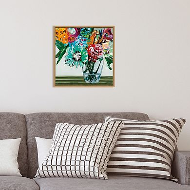 Amanti Art Sherbet Floral Bouquet Framed Canvas Wall Art