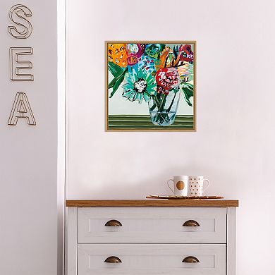 Amanti Art Sherbet Floral Bouquet Framed Canvas Wall Art