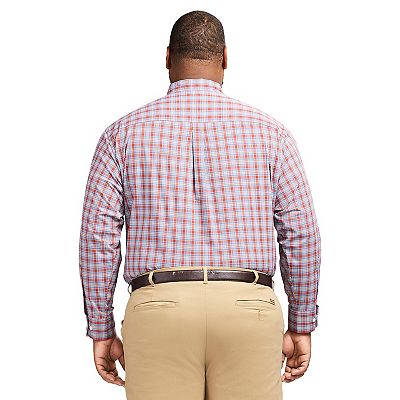 Big & Tall IZOD Performance Long Sleeve Plaid Button Down Shirt