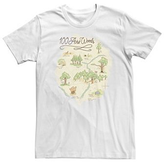 Big & Tall Disney Winnie The Pooh 100 Acre Woods Map Tee