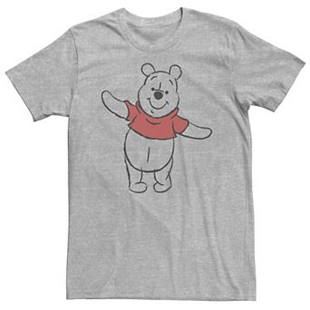 Disney's Winnie The Pooh Big & Tall Art Bear Sketch Tee