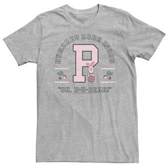 Big & Tall Disney Winnie The Pooh Piglet Collegiate Oh Dear Quote Tee