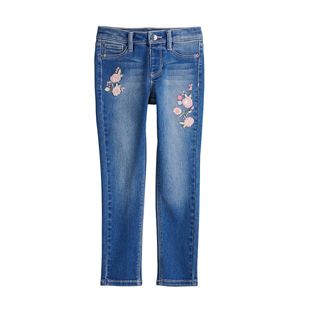 Girls 4 12 Jumping Beans Embroidered Flower Jeans