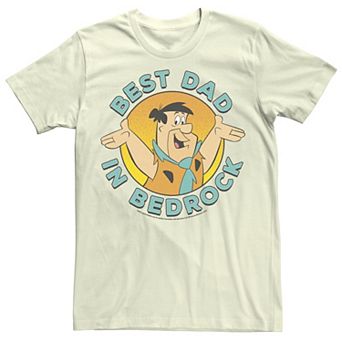 Men's The Flintstones Fred Circle Smile Best Dad In Bedrock Tee
