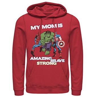 Men's Marvel Avengers My Mom Is Amazing Brave Strong Hoodie