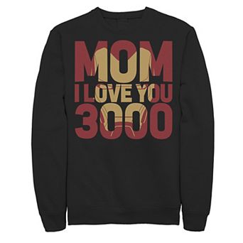 Men's Marvel Avengers Endgame Mom I Love You 3000 Iron Man Fill Sweatshirt