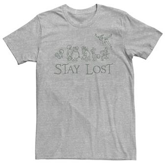 Big & Tall Disney Peter Pan Lost Boys Stay Lost Green Outline Tee