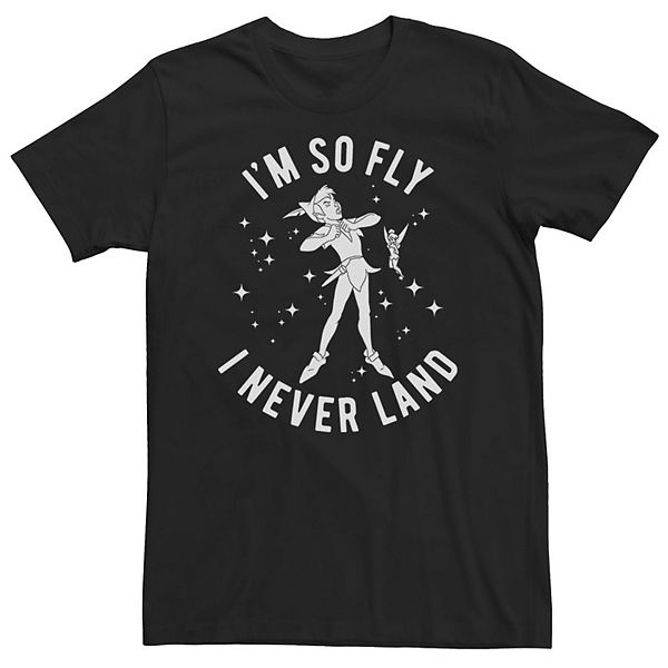 Big & Tall Disney Peter Pan I'm So Fly I Never Land Outline Poster Tee