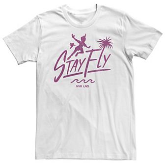 Big & Tall Disney Peter Pan Stay Fly Text Silhouette Poster Tee
