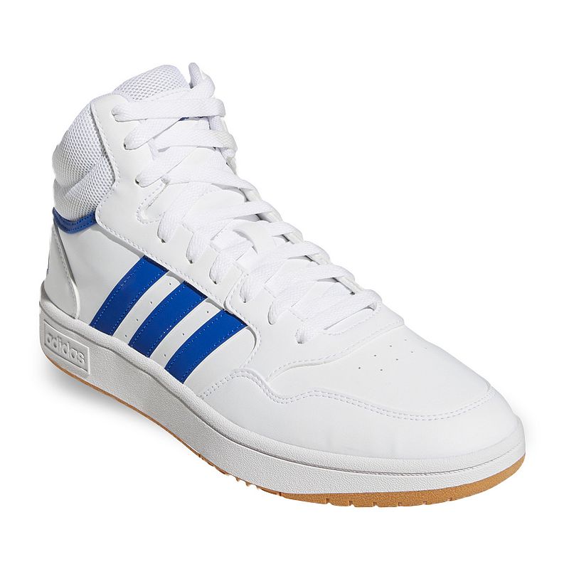 adidas Hoops 3.0 Mens Mid-Top Shoes, Size: 7, White