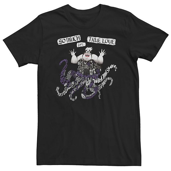 Big & Tall Disney Villains Ursula So Much For True Love Text Fill Tee