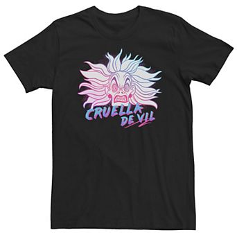 Big & Tall Disney Dalmatians Cruella Colorful Wig Out Tee
