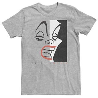 Big & Tall Disney Cruella Devil Head Shot Line Art Tee