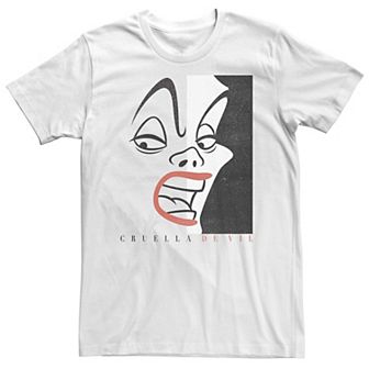 Big & Tall Disney Cruella Devil Head Shot Line Art Tee