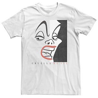 Big & Tall Disney Cruella Devil Head Shot Line Art Tee