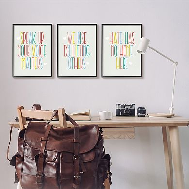 Stupell Home Decor Hate Has No Home Framed Wall Art 3-piece Set