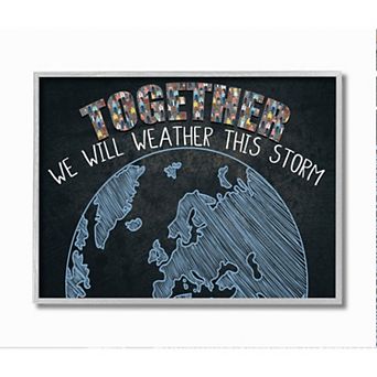 Stupell Home Decor Together Weather Storm Globe Framed Wall Art