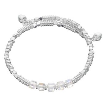 City Luxe Silver Tone Birthstone Beaded Bracelet