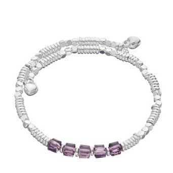 City Luxe Silver Tone Birthstone Beaded Bracelet