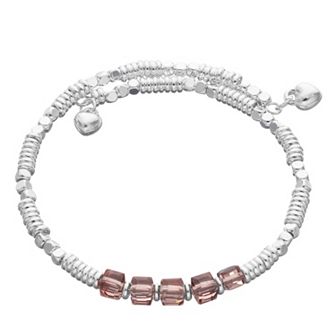 City Luxe Silver Tone Birthstone Beaded Bracelet