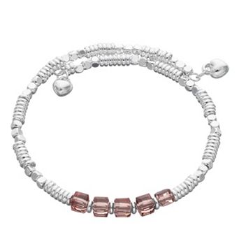 City Luxe Silver Tone Birthstone Beaded Bracelet