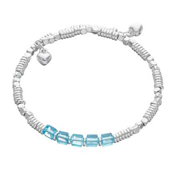 City Luxe Silver Tone Birthstone Beaded Bracelet