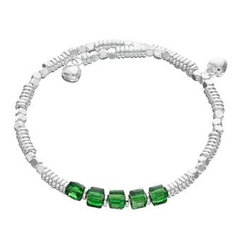 City Luxe Silver Tone Birthstone Beaded Bracelet