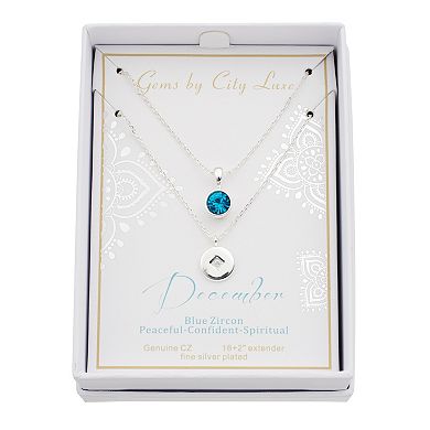 City Luxe Simulated Gemstone Birthstone Double Strand Necklace