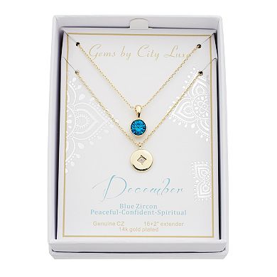 City Luxe Simulated Gemstone Birthstone Double Strand Necklace