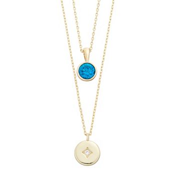City Luxe Simulated Gemstone Birthstone Double Strand Necklace