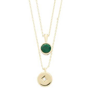 City Luxe Simulated Gemstone Birthstone Double Strand Necklace