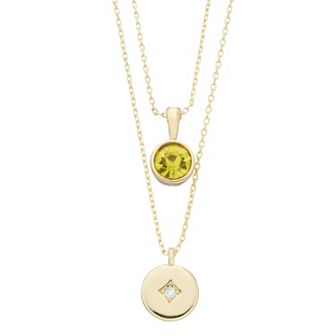 City Luxe Simulated Gemstone Birthstone Double Strand Necklace