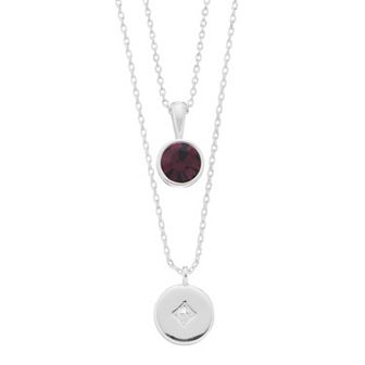 City Luxe Simulated Gemstone Birthstone Double Strand Necklace