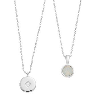 City Luxe Simulated Gemstone Birthstone Double Strand Necklace