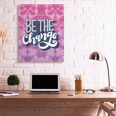 Stupell Home Decor Be the Change Tie-Dye Canvas Wall Art