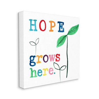 Stupell Home Decor Hope Grows Here Plants Canvas Wall Art