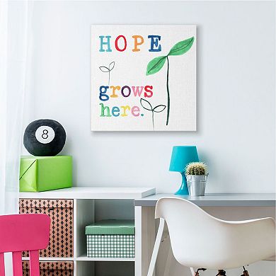 Stupell Home Decor Hope Grows Here Plants Canvas Wall Art