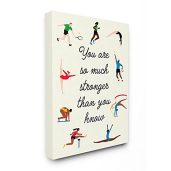 Stupell Home Decor Stronger Than You Know Summer Athletes Canvas Wall Art