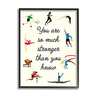 Stupell Home Decor Stronger Than You Know Summer Athletes Framed Wall Art