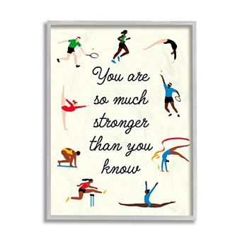 Stupell Home Decor Stronger Than You Know Summer Athletes Framed Wall Art