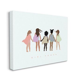 Stupell Home Decor Girl Power Caped Superheroes Canvas Wall Art