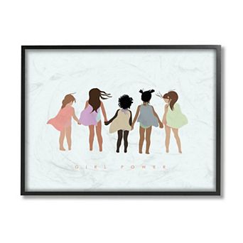 Stupell Home Decor Girl Power Caped Superheroes Framed Wall Art
