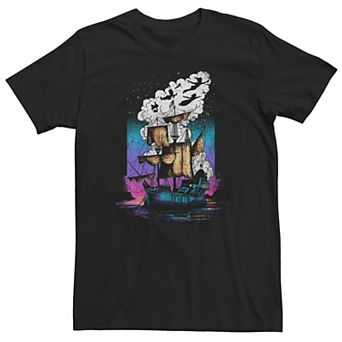 Disney's Peter Pan Big & Tall Pirate Ship Flight Neon Tee