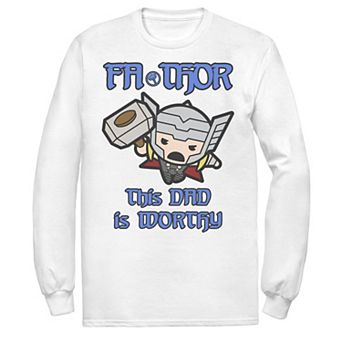 Men's Marvel Fa-Thor Kawaii Thor This Dad Is Worthy Father's Day Tee