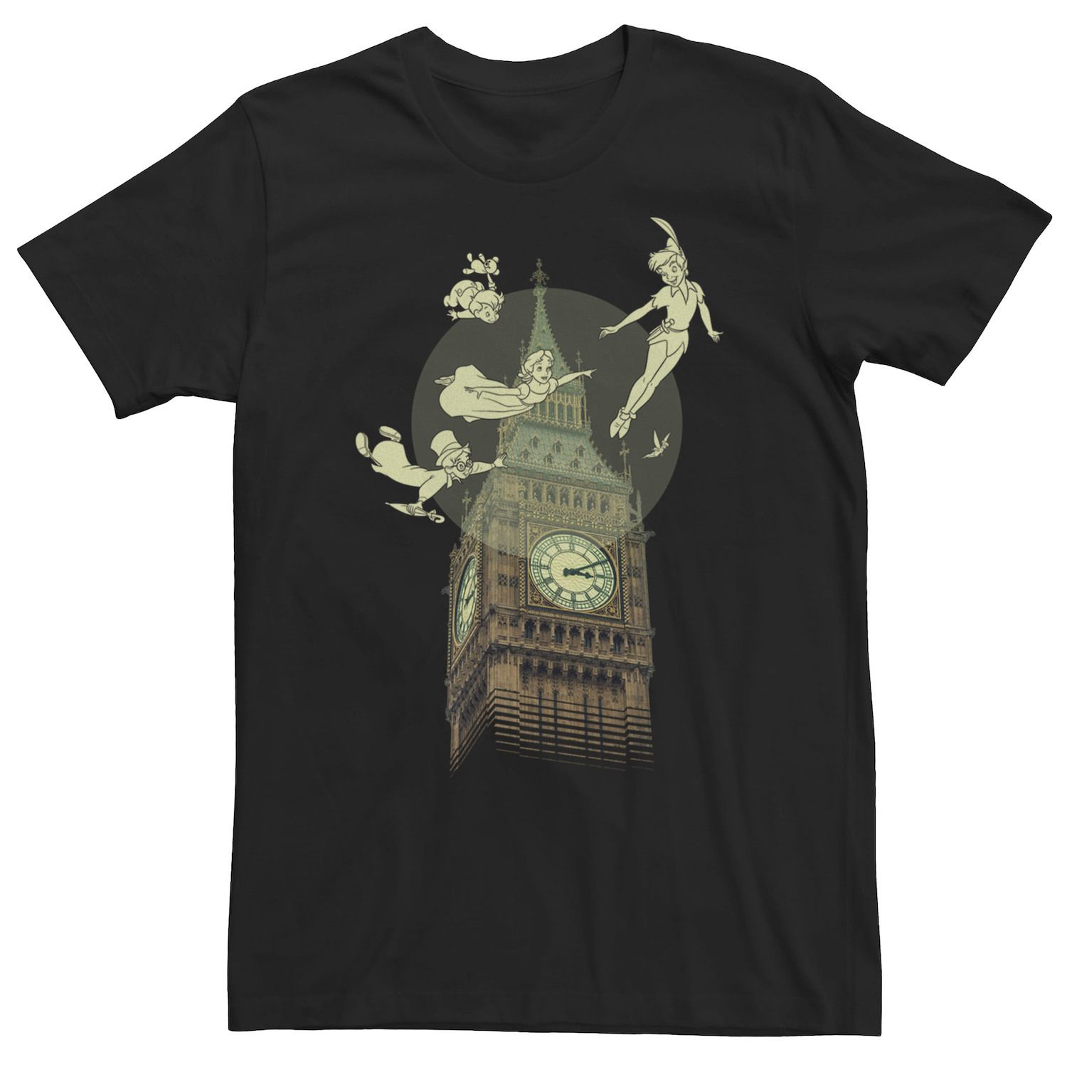 Image for Disney Big & Tall Peter Pan The Darlings Flying By Clock Tower Tee at Kohl's.