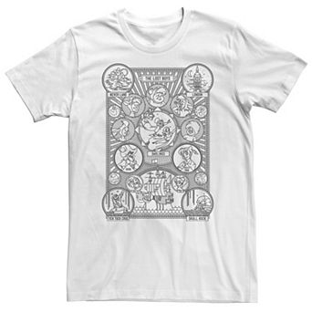 Big & Tall Disney Peter Pan Geometric Line Art Character Poster Tee